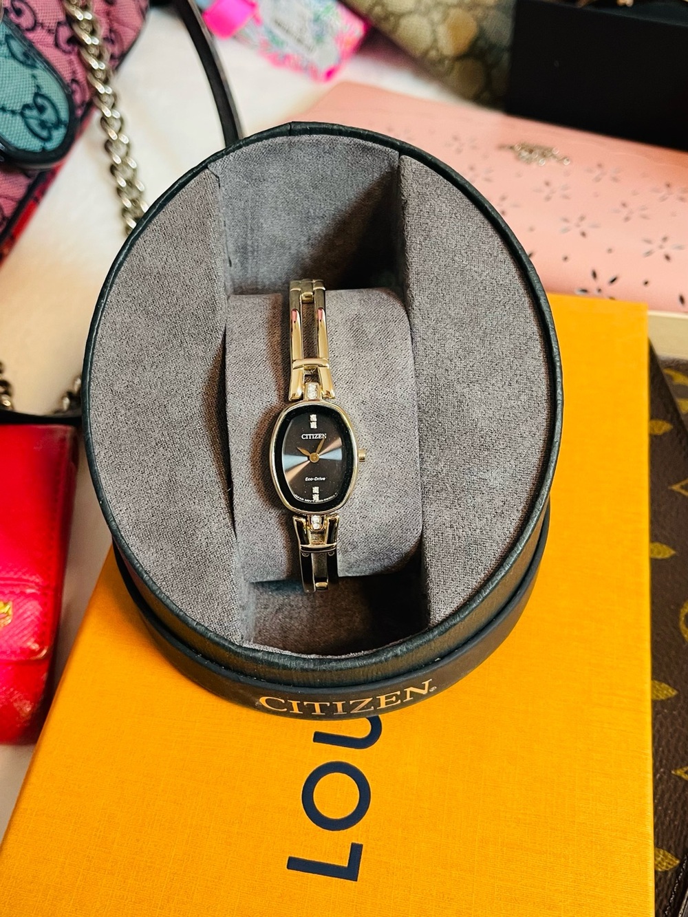 Citizen Gold-Tone Bracelet Watch with Black Dial